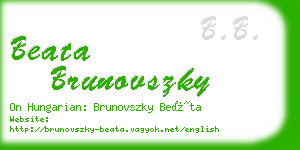 beata brunovszky business card